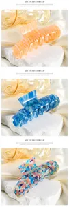 Große Haarklammer für Damen stilvolle Jelly Farbe Haarschmuck elegante Haargabel Haarteil