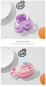 Süße Meeres-Tier Acetat Haarklammern für Damen, stilvolle Jelly-Farbe Haargreifer.