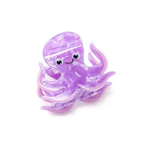 Süße lila Oktopus Haarklammer Acetat Cartoon Meerestier Haifischklammer für Damen