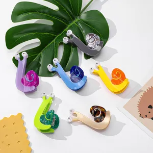 Niedliche Cartoon Schnecken Acetat Haarklammern, bunte lustige Haarkralle für Damen Alltag.