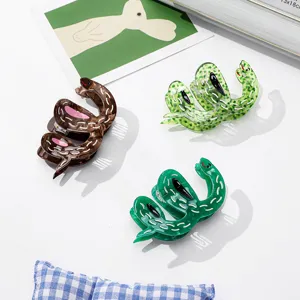 Fashion acetate snake hair claw clips unique animal wave polka dot shark hair clips for women