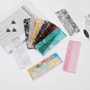 Retro Marmor Textur Weitzahn Kamm Antistatisch Haarkamm Entwirrungskamm Für Damen Styling Werkzeug PVC Frisierkamm