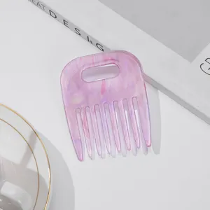Rosa Marmormuster Kunststoff breitzahniger Haarkamm für Damen tägliches Haarstyling