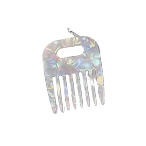 Minimalistischer irisierender Haarkamm für Damen, stilvoller Acetat-Haarkamm mit Griff.