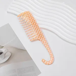 Home wide tooth hook hair comb anti static styling comb mini portable hair massage comb