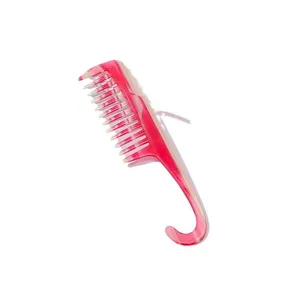 Wide-tooth curved hook hair comb, anti-static mini portable massage comb for women styling.
