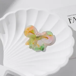 Elegante Azetat Haarklammer, farbiger Farbverlauf Schleifen Design fuer Damen, taeglicher Stil.