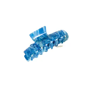 Große blaue Marmor Haarspange, stilvolles elegantes Haaraccessoire für Frauen Alltag Deko.
