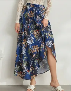 Femme jupe longue florale avec taille elastique style Boheme decontractee ete mode