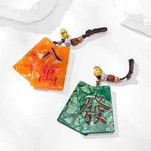 Portachiavi Mahjong in acetato Ciondolo borsa Tessera Mahjong Moda Gioiello 1pz