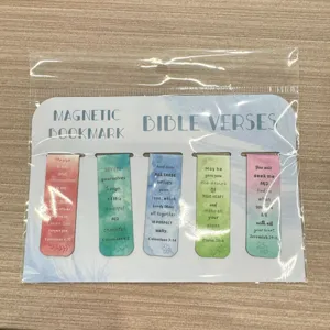 5pcs Magnetic Bookmarks Bible Verses Christian Reading Page Markers Cute Student Gifts