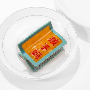 Acetat Haarklammer süßes Keks Design einzigartiger chinesischer Text modische Haaraccessoires