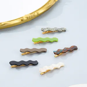 Koreanischer Stil Wellenform Entenschnabel Haarklammer Einfache Mode Seitenpony Clip Harz Legierung Haarnadeln Täglicher Haarschmuck Für Damen