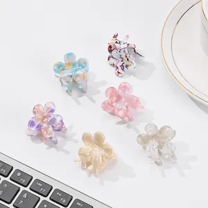 Schönes Blumen Mini Haarklammern Set, stilvolle Acryl Haaraccessoires für Frauen Damen.