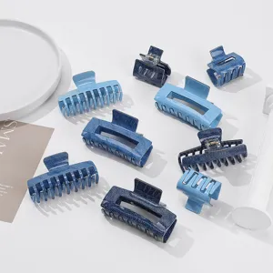 Blaue Jeans Haarklammern Y2K Ästhetik minimalistische Haarklammer für dickes Haar