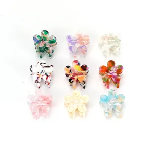Kleine süße Blumen Haarklammern, bunte Acetat Haaccessories für Damen.
