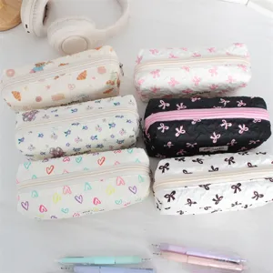 Bellissimo astuccio pieghettato capiente trousse per trucco kawaii cancelleria scolastica