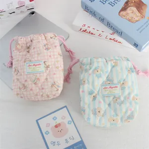 Bolsa de almacenamiento acolchada de algodón con cordón, diseño de cachorro bonito funda suave.