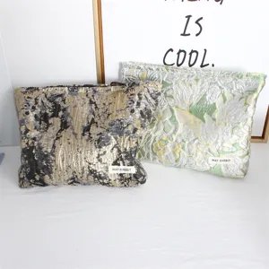 Borsa cosmetica floreale goffrata retrò portatile grande capacità viaggio organizzatore.
