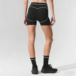 Black yoga shorts women high waist butt lifting athletic biker shorts gym fitness workoutwear