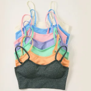 Reggiseno sportivo senza cuciture e top da yoga traspirante per donna fitness