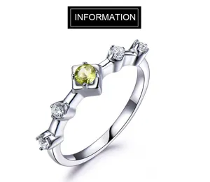 S925 Sterlingsilber farbiger Edelstein Ring minimalistisches Nischendesign glänzende Zirkonia