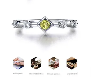 Europaeischer S925 Sterlingsilber farbiger Edelstein Ring minimalistischer runder Ring Detail
