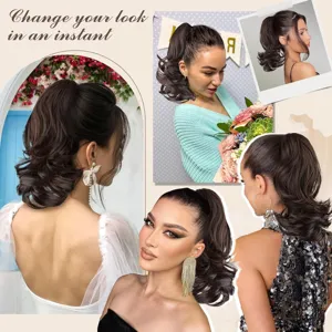 Extension de cheveux queue de cheval bouclée synthétique à pince pour femmes.