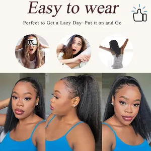 Synthetic Yaki Straight Claw Clip Ponytail Hair Extension 30cm 70g Fluffy Thick Hairpiece
