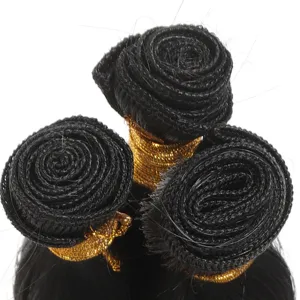 Extensions de cheveux noirs synthétiques tissage raide pièces de perruque pour coiffure.