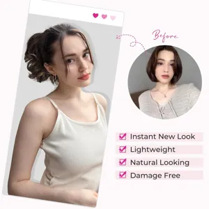 Synthetische gewellte kurze Zopf Kordelzug Haarverlängerung für Damen im Alltagsmode Stil.