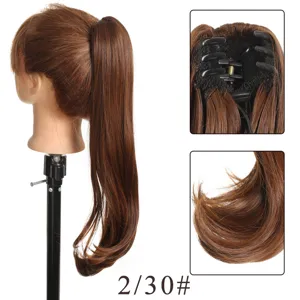 Synthetic wavy claw clip ponytail hair extension piece for women medium long hair