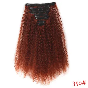 Extensions de cheveux synthétiques à clips bouclés 50cm 140g set de 7 pièces détail texture.
