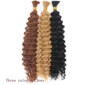 Extensions de Cheveux Deep Wave Fibre Synthétique Fabriqué à la Machine Tissages de Cheveux Longs Ondulés Bouclés Postiches Pour Femmes Fête