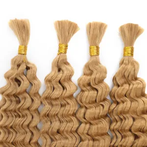 18 pouces vague profonde extensions de cheveux humains mèches blondes style de beauté