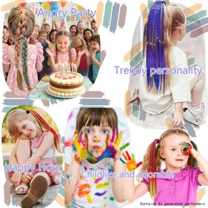 Synthetische gevlochten haarverlenging paardenstaart 30cm elastisch haarrekkertje voor kinderen.