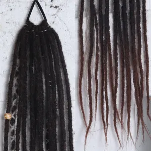 60cm synthetic dreadlocks ponytail extension brown braided hair rope wig for women daily style
