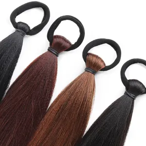 Long Straight Synthetic Ponytail Extensions Sweet JK Style Braided Hairpiece With Elastic Band Heat Resistant Fiber Fluffy Natural Hair Braids For Women