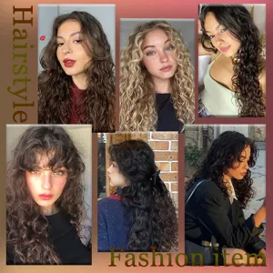 6 pezzi extension capelli ricci sintetici clip-in capelli lunghi volume 60cm