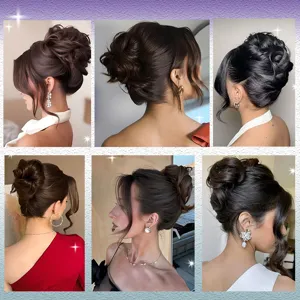 Chignon Décoiffé Extension à Pince Fibre Synthétique Volumineuse Chignon pour Femmes Mariage Fête Quotidien Accessoire de Cheveux