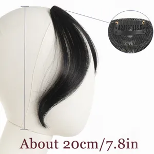 French Bangs Hair Extension Piece Center Parted Eight Shaped Bangs Top Hair Replacement Synthetic Fiber Bangs For Women