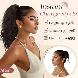 Synthetic curly claw ponytail hair extension for women volumetric wavy ponytail wig