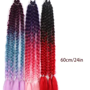60cm extensions di capelli sintetici intrecciati con gradiente tinsel per feste festival
