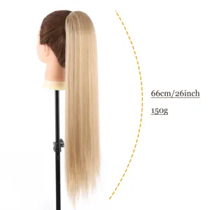 Extensión de Coleta Larga y Lisa para Mujer de Fibra Sintética Resistente al Calor Postizo Natural para Uso Diario y Fiestas