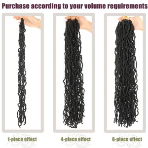 Synthetic crochet faux locs hair extensions for African women dreadlocks volume display.