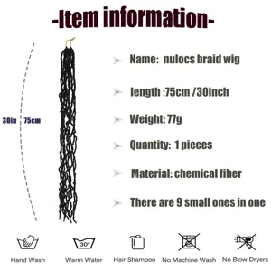 African Women Crochet Dreadlocks Wig Long Curly Hair Braids Synthetic Faux Locs Extension Hair Extensions Hairpiece