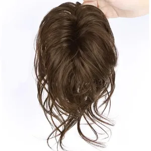 Synthetic Messy Hair Bun Claw Clip Short Ponytail Extension 25cm Brown Hairpiece