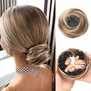 Synthetic bird nest hair bun maker detail, expandable claw hair ring for stylish hairdos.