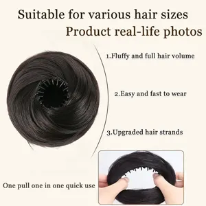 Retractable Bird's Nest Bun Hair Ring Synthetic Fiber Messy Hair Scrunchies For Women Fashion Hair Bun Extension Updo Hairpiece