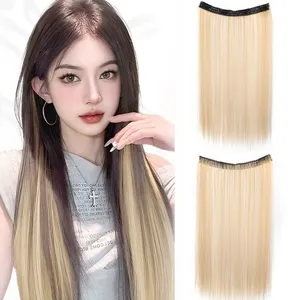 Extension de cheveux longue raide en U une pièce mèche de perruque à clip colorée